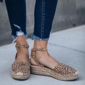 Espadrille platform sandals leopard cheetah